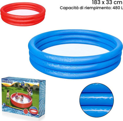 Piscina Tinta Unita Effetto Ghiaccio Gonfiabile 3 Anelli 183x33cm Giardino 51027 Giardino e giardinaggio/Piscine vasche idromassaggio e accessori/Piscine/Piscine gonfiabili Trade Shop italia - Napoli, Commerciovirtuoso.it
