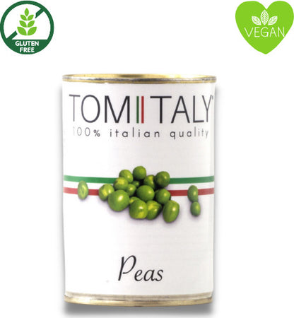 Piselli Italiani - 400g Tomitaly Alimentari e cura della casa/Cibi in scatola e conserve/Legumi in scatola/Piselli/Verdi Tomitaly - Caorso, Commerciovirtuoso.it