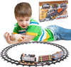 Pista-Treno-Trenino-Per-Bambini-Lunghezza-144cm-Con-Binari-Locomotiva-E-2-Vagoni