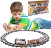 Pista-Treno-Trenino-Per-Bambini-Lunghezza-144cm-Con-Binari-Locomotiva-E-2-Vagoni