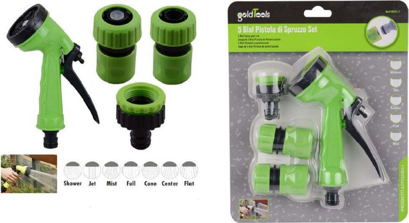 Pistola A Spruzzo Multigetto Irrigatore A 5 Getti 3 Raccordi Per Giardino 90017 Giardino e giardinaggio/Attrezzi da giardino e attrezzature per l'irrigazione/Attrezzature per l'irrigazione/Pistole Trade Shop italia - Napoli, Commerciovirtuoso.it