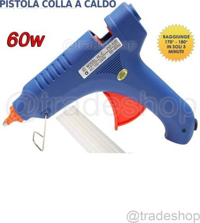 Pistola Colla A Caldo  Incollatrice 60watt +5 Stick Fai da te/Utensili elettrici e a mano/Utensili elettrici/Pistole per colla Trade Shop italia - Napoli, Commerciovirtuoso.it