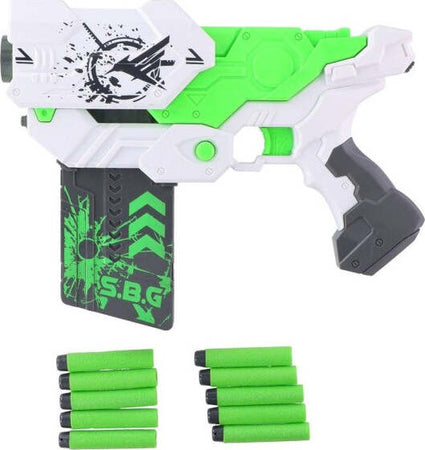 Pistola-Giocattolo-Per-Bambini-10-Colpi-Munizioni-In-Gomma-27cm-Gioco-Bambino