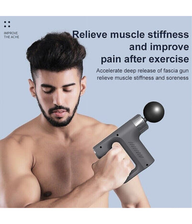 Pistola Massaggiante Professionale 4 Testine 5 Velocità Fascial Gun Ricaricabile
