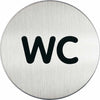 Pittogramma adesivo - WC - acciaio - diametro 8.3 cm - Durable Fai da te/Ferramenta/Numeri civici targhe e cartelli/Targhe per il nome Eurocartuccia - Pavullo, Commerciovirtuoso.it