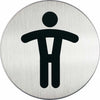 Pittogramma adesivo - WC uomini - acciaio - diametro 8 3 cm - Durable Fai da te/Ferramenta/Numeri civici targhe e cartelli/Targhe per il nome Eurocartuccia - Pavullo, Commerciovirtuoso.it