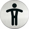 Pittogramma adesivo - WC uomini - acciaio - diametro 8 3 cm - Durable Fai da te/Ferramenta/Numeri civici targhe e cartelli/Targhe per il nome Eurocartuccia - Pavullo, Commerciovirtuoso.it