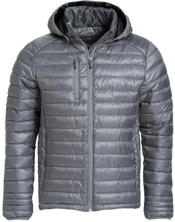 Piumino Hudson Grigio Argento Giacca con Cappuccio Imbottita Taglie Forti
