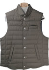 Piumino leggero smanicato in nylon uomo - Brunello Cucinelli - colore  verde militare