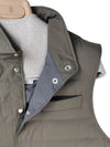 Piumino leggero smanicato in nylon uomo - Brunello Cucinelli - colore  verde militare