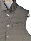 Piumino leggero smanicato in nylon uomo - Brunello Cucinelli - colore  verde militare