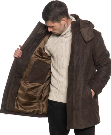 Piumino-Lungo-Marek---Piumino-Uomo-Testa-di-Moro-in-vera-pelle-Nabuk
