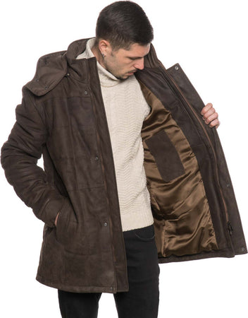 Piumino-Lungo-Marek---Piumino-Uomo-Testa-di-Moro-in-vera-pelle-Nabuk
