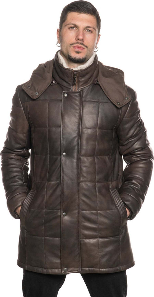 Piumino-Lungo-Marek---Piumino-Uomo-Testa-di-Moro-in-vera-pelle