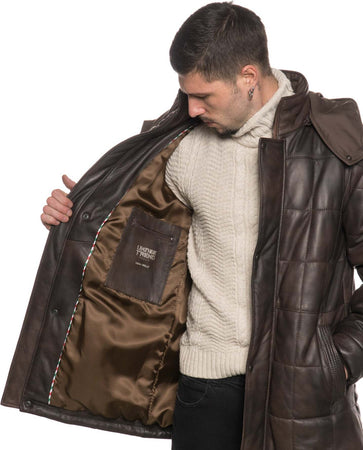 Piumino-Lungo-Marek---Piumino-Uomo-Testa-di-Moro-in-vera-pelle