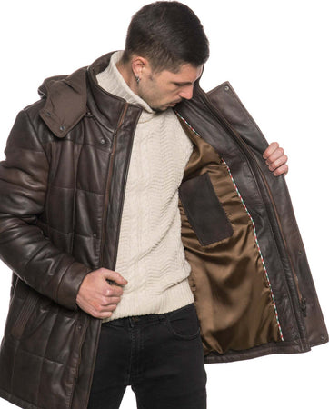 Piumino-Lungo-Marek---Piumino-Uomo-Testa-di-Moro-in-vera-pelle