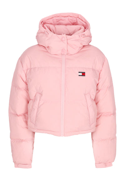 Tommy Hilfiger Piumino Donna Crop Alaska Puffer Ballet Pink da donna