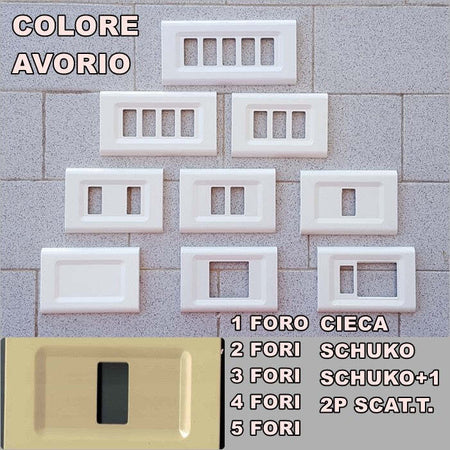 PLACCA AVORIO IN ABS PER SCATOLE RETTANGOLARI SERIE ELITE