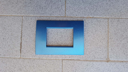 PLACCA BLU CIELO METALLIZZATO IN ABS PER SCATOLE RETTANGOLARI SERIE SOFT 2/3/4/7 POSTI