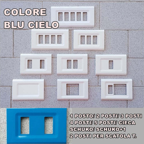 PLACCA BLU CIELO PER SCATOLE RETTANGOLARI SERIE ELITE