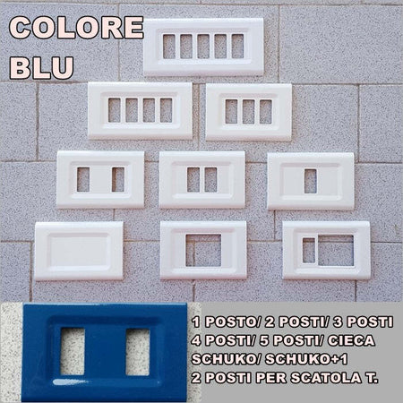 PLACCA BLU IN ABS PER SCATOLE RETTANGOLARI SERIE ELITE
