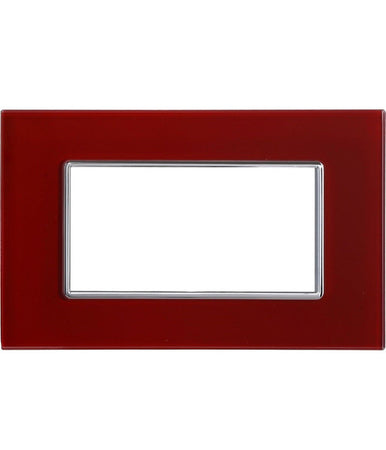 Placca Cristal 3 4 6m Rosso Pompeiano Effetto Vetro Compatibile Bticino Axolute