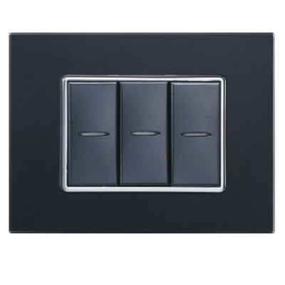 Placca Cristal 3m 4m 6m Nero Effetto Vetro Compatibile Con Bticino Axolute