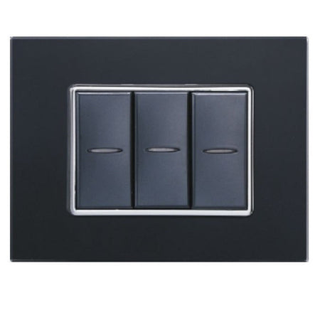 Placca Cristal 3m 4m 6m Nero Effetto Vetro Compatibile Con Bticino Axolute