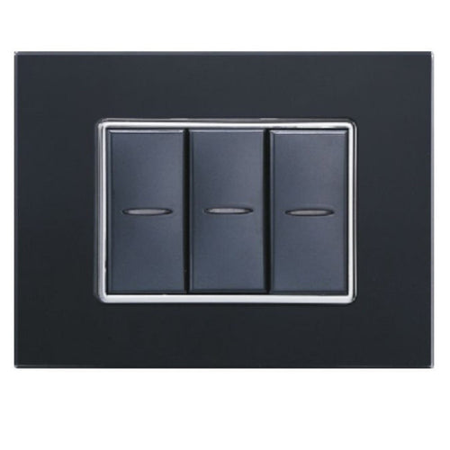 Placca Cristal 3m 4m 6m Nero Effetto Vetro Compatibile Con Bticino Axolute