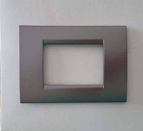 PLACCA CROMO SATINATO SCURO IN ABS PER SCATOLE RETTANGOLARI SERIE SOFT