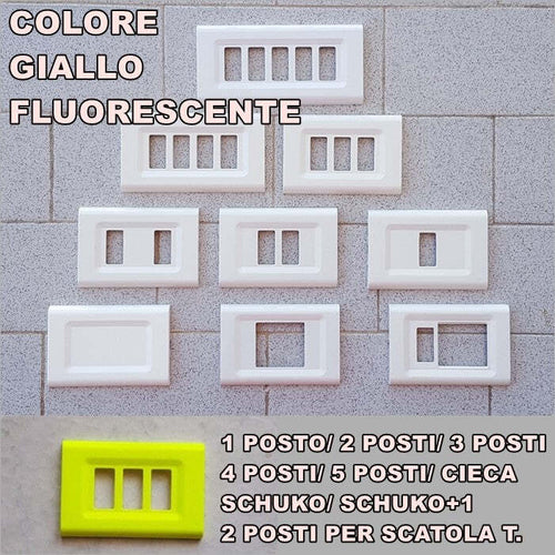 PLACCA GIALLO FLUORESCENTE IN ABS PER SCATOLE RETTANGOLARI SERIE ELITE