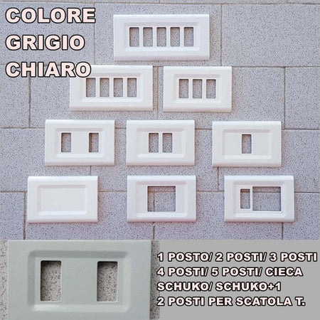 PLACCA GRIGIO CHIARO IN ABS PER SCATOLE RETTANGOLARI SERIE ELITE