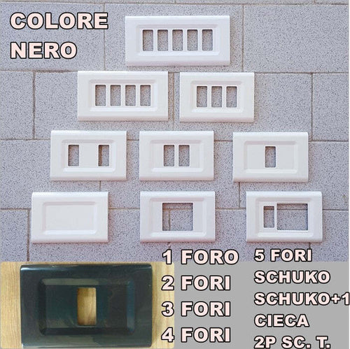 PLACCA NERA IN ABS PER SCATOLE RETTANGOLARI SERIE ELITE