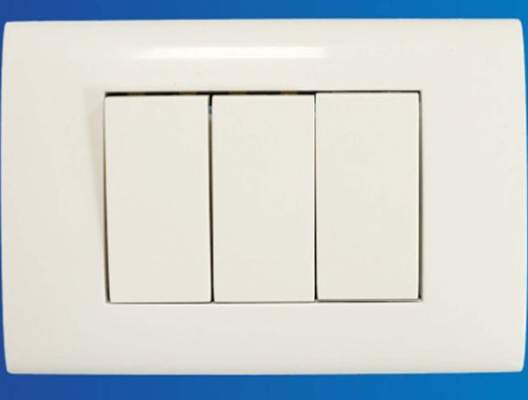 PLACCA PLACCHETTA 3 POSTI COMPLETA 2 INTERRUTTORI PRESA BIPASSO INCASSO 503  Trade Shop italia - Napoli, Commerciovirtuoso.it