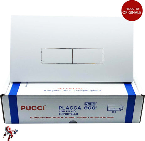 Placca-Pucci-eco-2-pulsanti-bianco-cod.-80179560