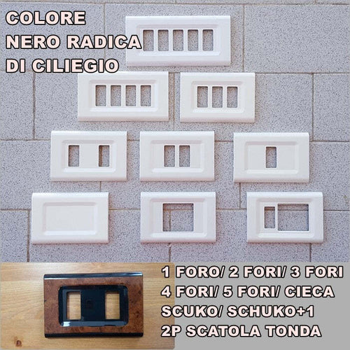 PLACCA RADICA DI CLIEGIO NERA ABS PER SCATOLE RETTANGOLARI SERIE ELITE