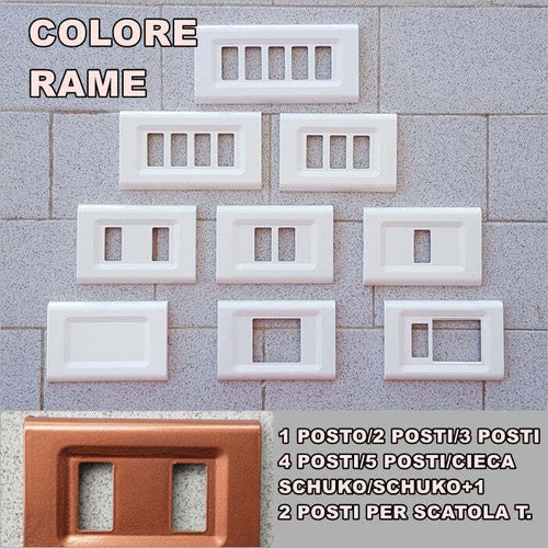 PLACCA RAME IN ABS PER SCATOLE RETTANGOLARI SERIE SLITE