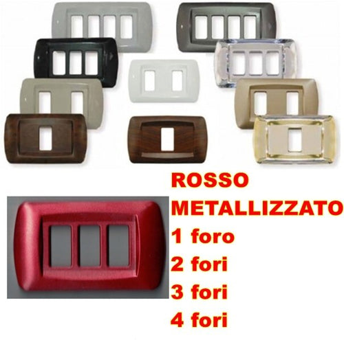PLACCA ROSSO METALLIZZATO IN ABS PER SCATOLE RETTANGOLARI SERIE ECLIPSE