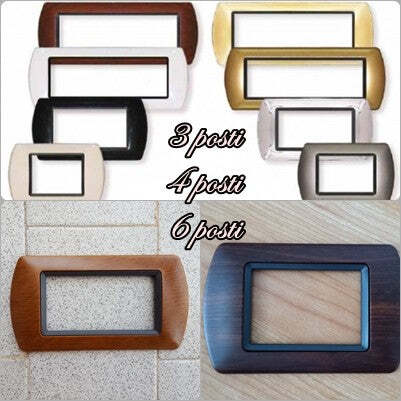 PLACCHE COMPATIBILI LIVING INTERNATIONAL ORO CROMO LEGNO  IN ABS PER SCATOLE RETTANGOLARI  SERIE GLAMOUR