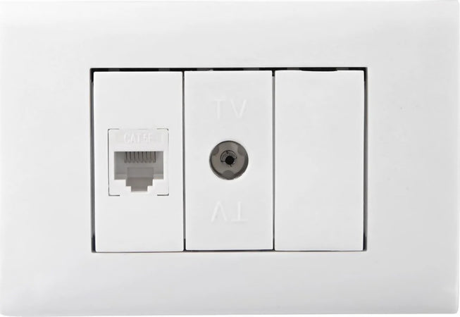 Placchetta-3-moduli-con-presa-tv-e-ethernet-rj45-copriforo-lk40-6-incasso-503