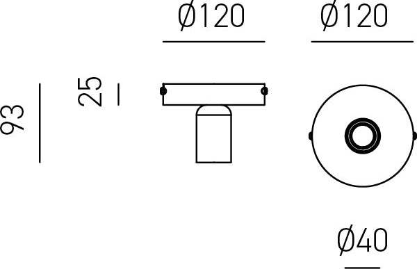 Plafone/Portalampada-Point-Metallo-Ottone