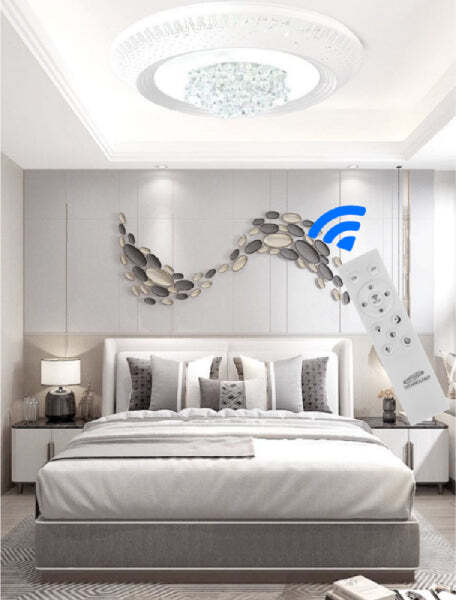 Plafoniera-166-Watt-Lampadario-Soffitto-Mille-Una-Notte-3-Toni-Luce-Telecomando