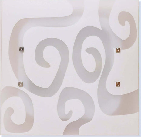Plafoniera A Parete Modello Suelo 40p Q Novecento Con Vetro Satinato Bianco E Trasparente Per Due Lampadine E27 24 W Max Illuminazione/Illuminazione per interni/Lampadari lampade a sospensione e plafoniere/Plafoniere Ideart - Valdilana, Commerciovirtuoso.it