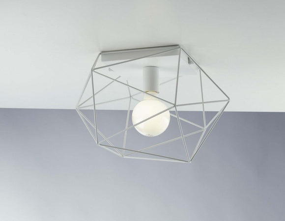 Plafoniera Abraxas Bianca 1Xe27 40,5X29,5X26,5Cm Illuminazione/Illuminazione per interni/Lampadari lampade a sospensione e plafoniere/Plafoniere Led Mall Home - Napoli, Commerciovirtuoso.it