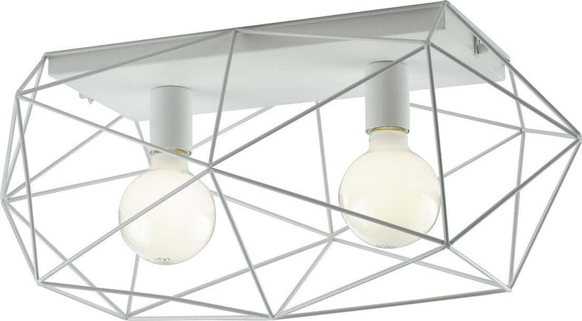 Plafoniera Abraxas Bianca 2Xe27 60X30X26,5Cm Illuminazione/Illuminazione per interni/Lampadari lampade a sospensione e plafoniere/Plafoniere Led Mall Home - Napoli, Commerciovirtuoso.it