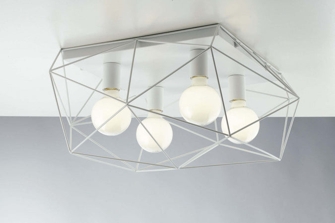 Plafoniera Abraxas Bianca 4Xe27 62,5X51X26,5Cm Illuminazione/Illuminazione per interni/Lampadari lampade a sospensione e plafoniere/Plafoniere Led Mall Home - Napoli, Commerciovirtuoso.it