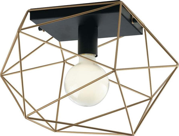 Plafoniera Abraxas Nero/Oro 1Xe27 40,5X29,5X26,5Cm Illuminazione/Illuminazione per interni/Lampadari lampade a sospensione e plafoniere/Plafoniere Led Mall Home - Napoli, Commerciovirtuoso.it