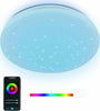 Plafoniera-Alexa-Google,-Rotonda-Led-Soffitto-con-Decoro-a-Stelle-,Wifi-RGB