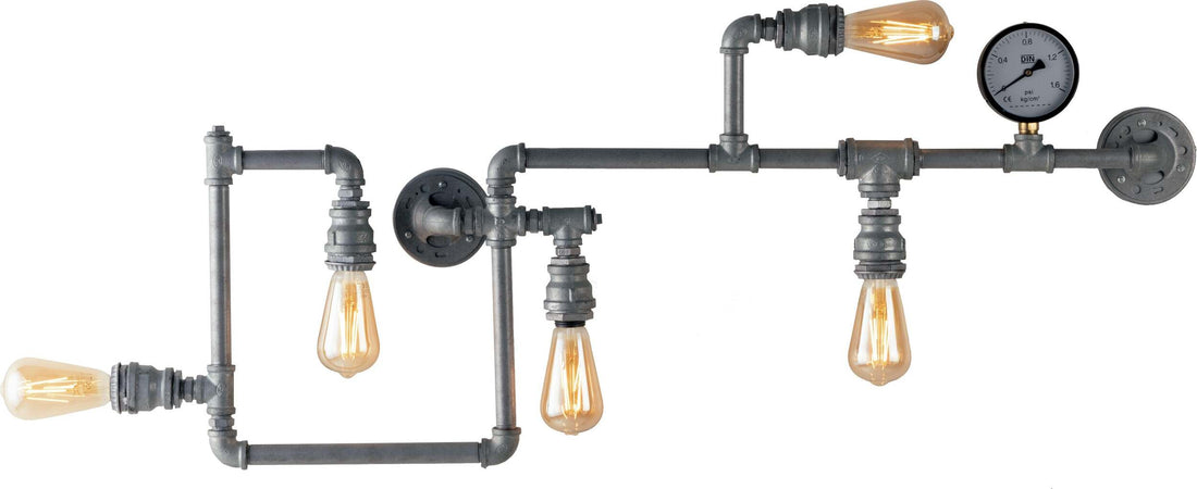 Plafoniera Amarcord Zincata 5Xe27 109X47Cm Illuminazione/Illuminazione per interni/Lampadari lampade a sospensione e plafoniere/Plafoniere Led Mall Home - Napoli, Commerciovirtuoso.it