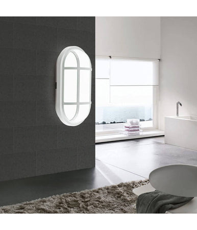 Plafoniera Applique A Led Ovale Tartaruga Luce Bianca 6500k 20w Per Esterno Ip65